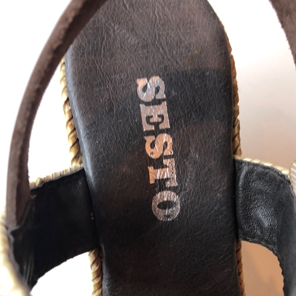 NEW Sesto Meucci Slingback Wedged Heel Sandals Shoes Made In Spain Women’s 7 - Picture 4 of 15